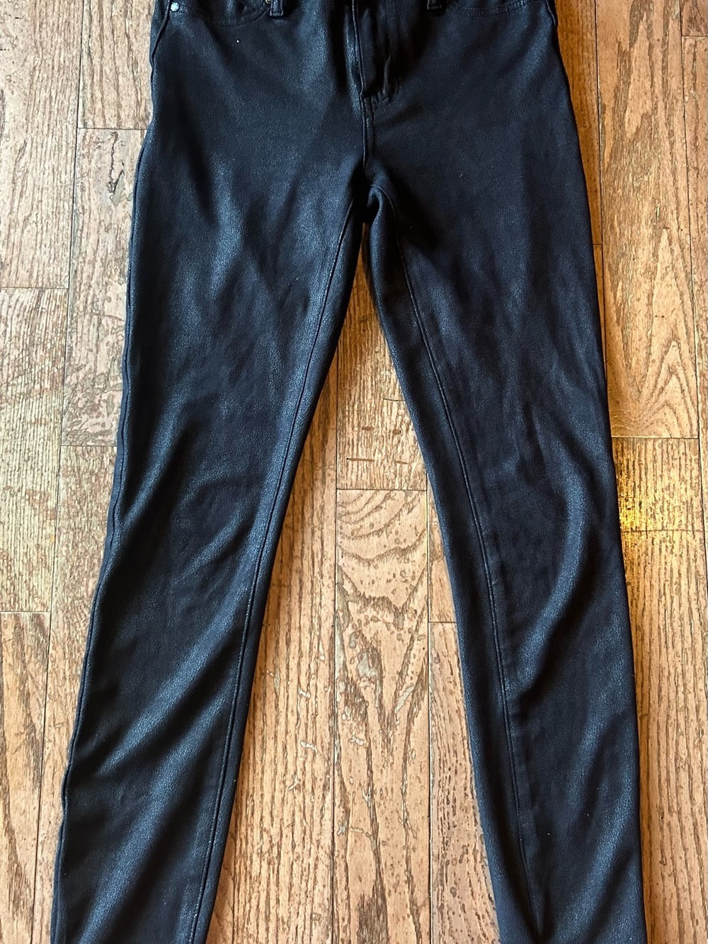 Women's Black Faux-Leather Skinny Jeans Madonna leggings